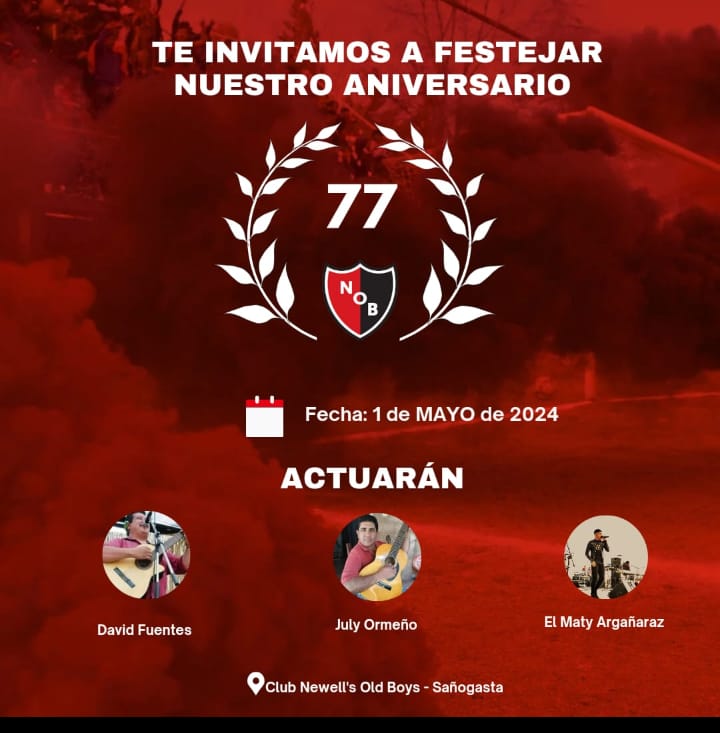 EL CLUB NEWELL´S DE SAÑOGASTA PREPARA FESTEJOS DEL 77º ANIVERSARIO