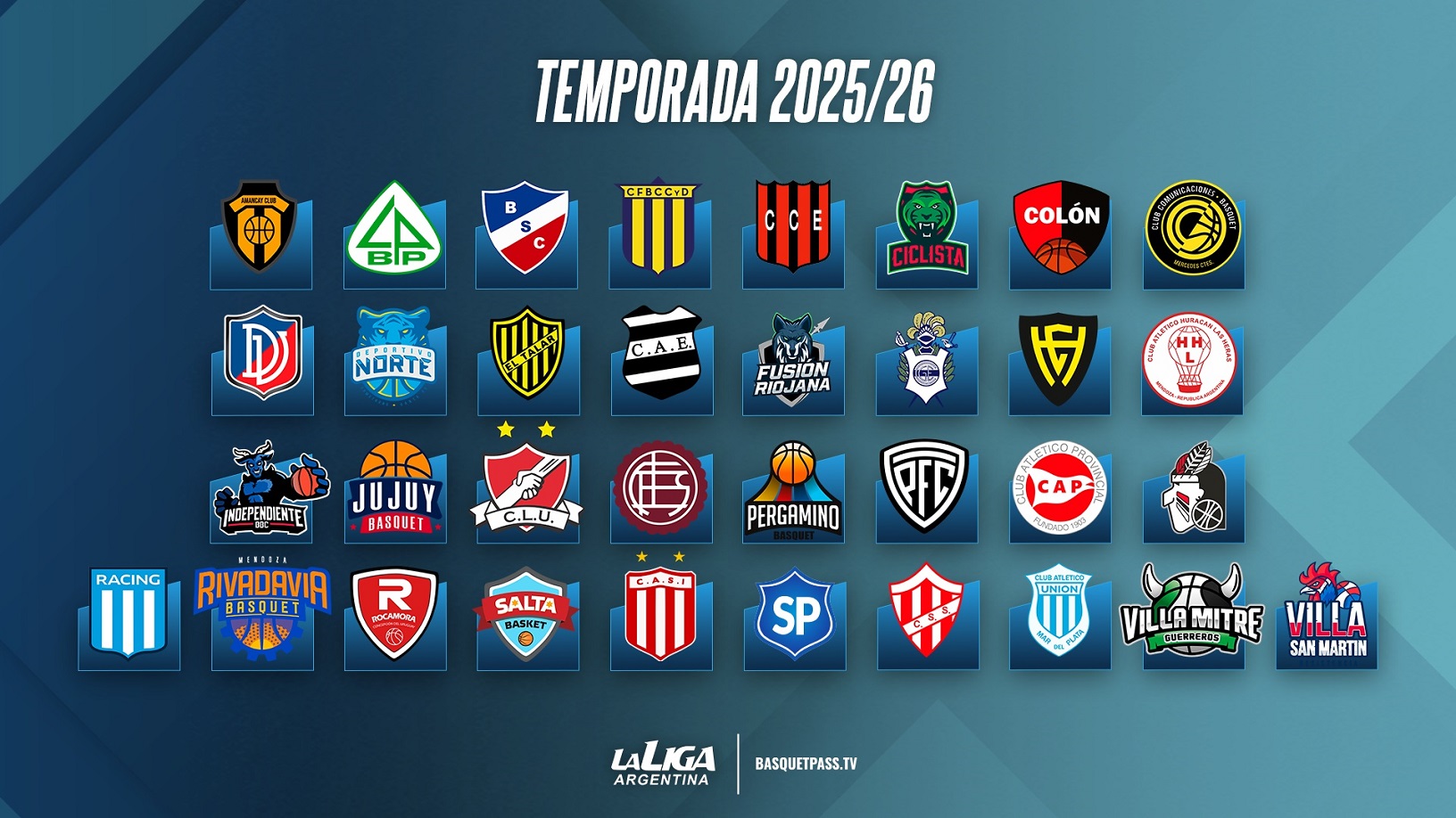 LIGA ARGENTINA DE BÁSQUET 2025/26: AMANCAY Y LA FUSIÓN COMPARTEN LA CONFERENCIA NORTE