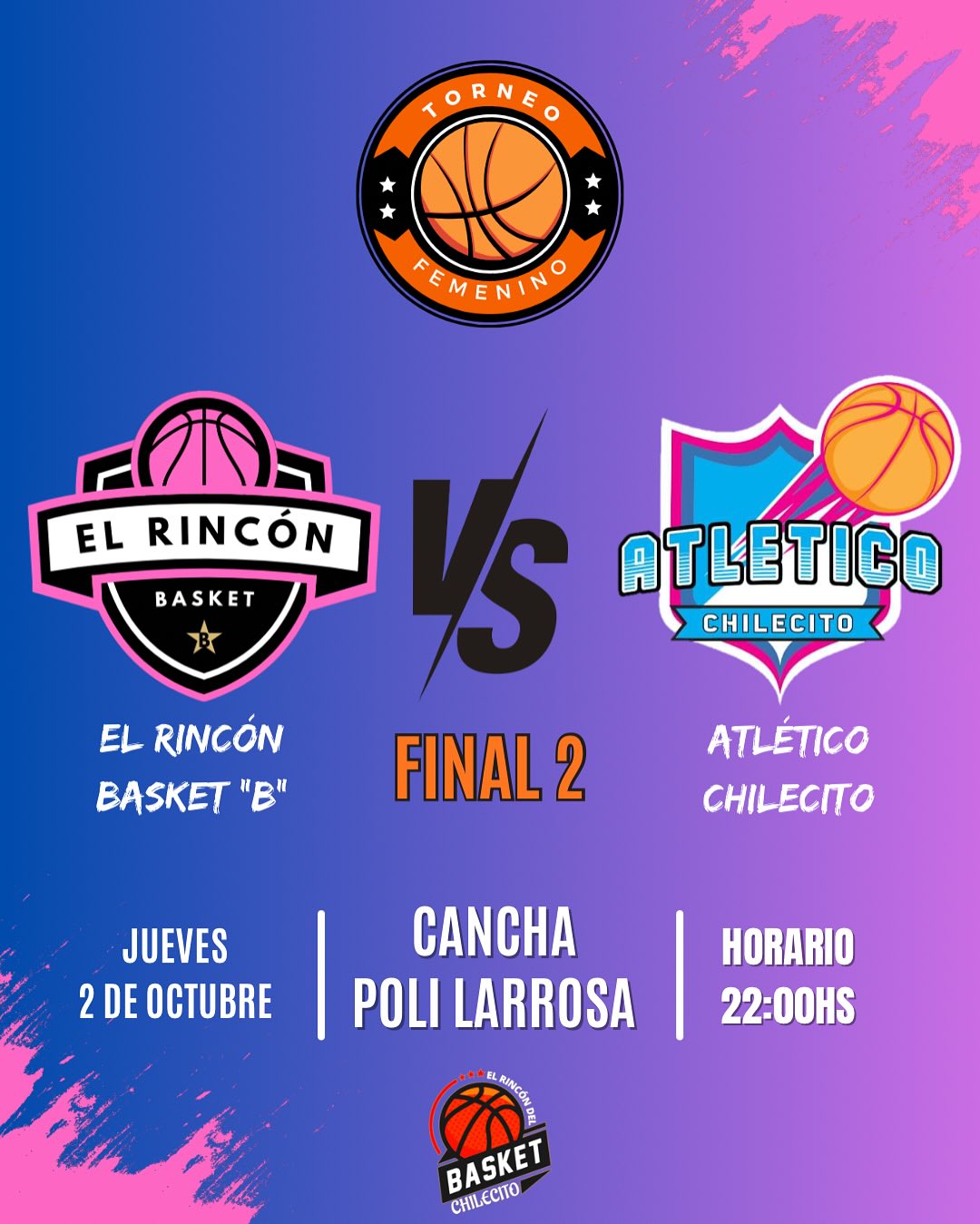 BÁSQUET FEMENINO: SEGUNDA FINAL ENTRE ATLÉTICO Y EL RINCÓN DEL BÁSKET B