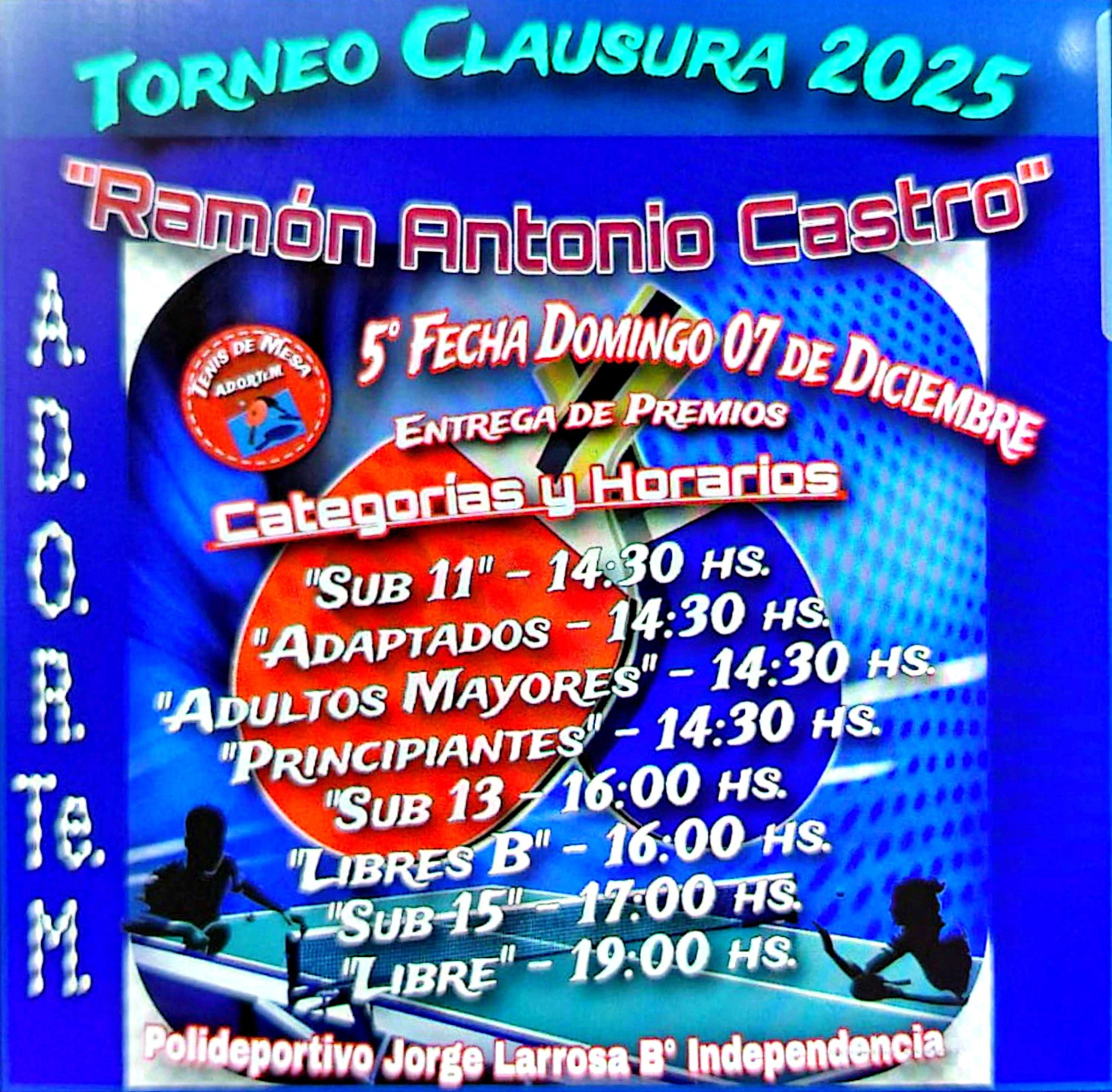 CLAUSURA 2025: EL TENIS DE MESA DE CHILECITO CORONA A LOS CAMPEONES