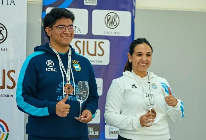 TIRO DEPORTIVO LA RIOJANA FERNANDO RUSSO FUE ORO CON JULIAN GUTIERREZ EN LOS SURAMERICANOS