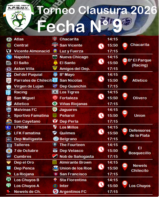 EL FÚTBOL SENIORS JUEGA LA NOVENA DEL CLAUSURA